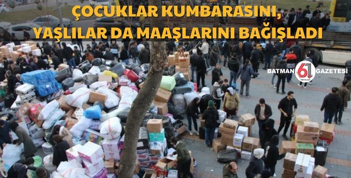 ÇOCUKLAR KUMBARASINI, YAŞLILARDA MAAŞLARINI BAĞIŞLADI