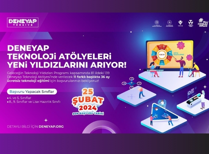 DENEYAP ATÖLYELERİNE BAŞVURULAR BAŞLADI