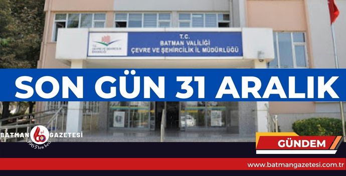 HAZİNE ARAZİSİ İÇİN SON GÜN 31 ARALIK