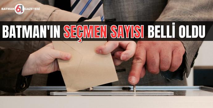 İŞTE BATMANIN SEÇMEN SAYISI