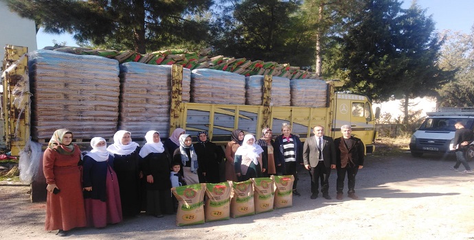 KADIN ÇİFTÇİLERE 30 TON BUĞDAY TOHUMU DAĞITILDI