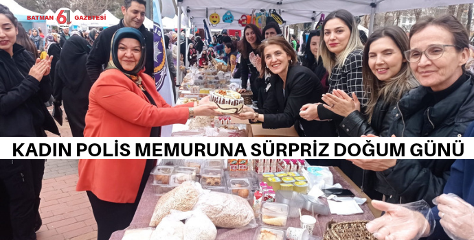 KADIN POLİS MEMURUNA SÜRPRİZ DOĞUM GÜNÜ