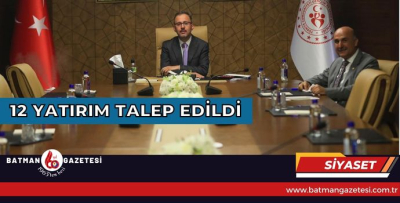 12 YATIRIM TALEP EDİLDİ