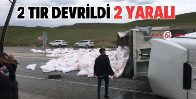 2 TIR DEVRİLDİ