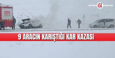 9 ARACIN KARIŞTIĞI KAR KAZASI