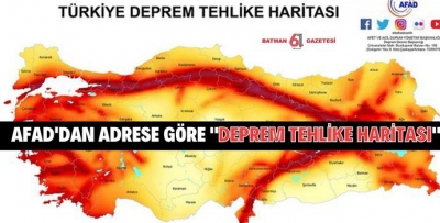 AFAD'DAN ADRESE GÖRE "DEPREM TEHLİKE HARİTASI"