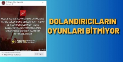 DOLANDIRICILAR RAHAT DURMUYOR