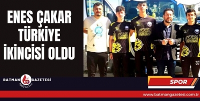 ENES ÇAKAR TÜRKİYE İKİNCİSİ OLDU