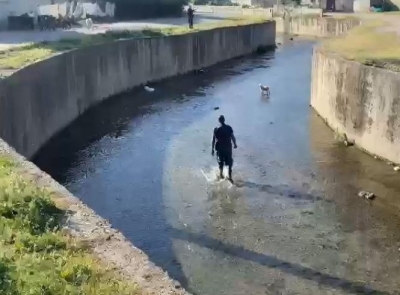 İLUH DERESİ'NDE  KUZU KURTARMA OPERASYONU