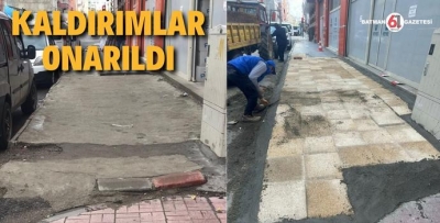 KOMANDO CADDESİ KALDIRIMLARI ONARILDI