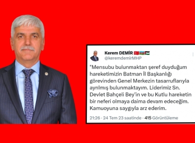 Mhp İl Başkanı görevden alındı