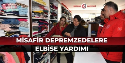 MİSAFİR DEPREMZEDELERE ELBİSE YARDIMI