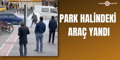 PARK HALİNDEKİ ARAÇ YANDI