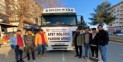 SÜRÜCÜ KURSLARINDAN DEPREMZEDELERE 2 TIR YARDIM