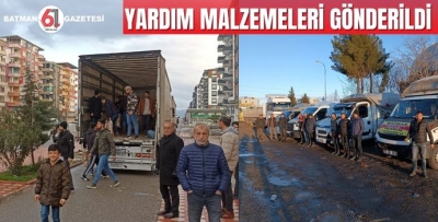 YARDIM MALZEMELERİ GÖNDERİLDİ