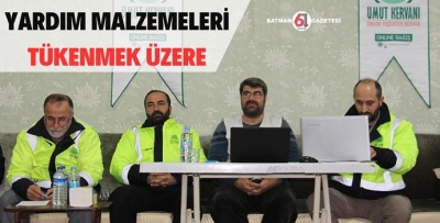 YARDIM MALZEMELERİ TÜKENMEK ÜZERE