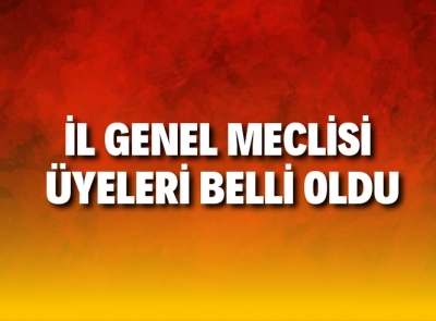 YENİ İL GENEL MECLİSİ ÜYELERİ 