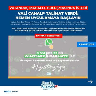 Whatsapp İhbar Hattı Devrede